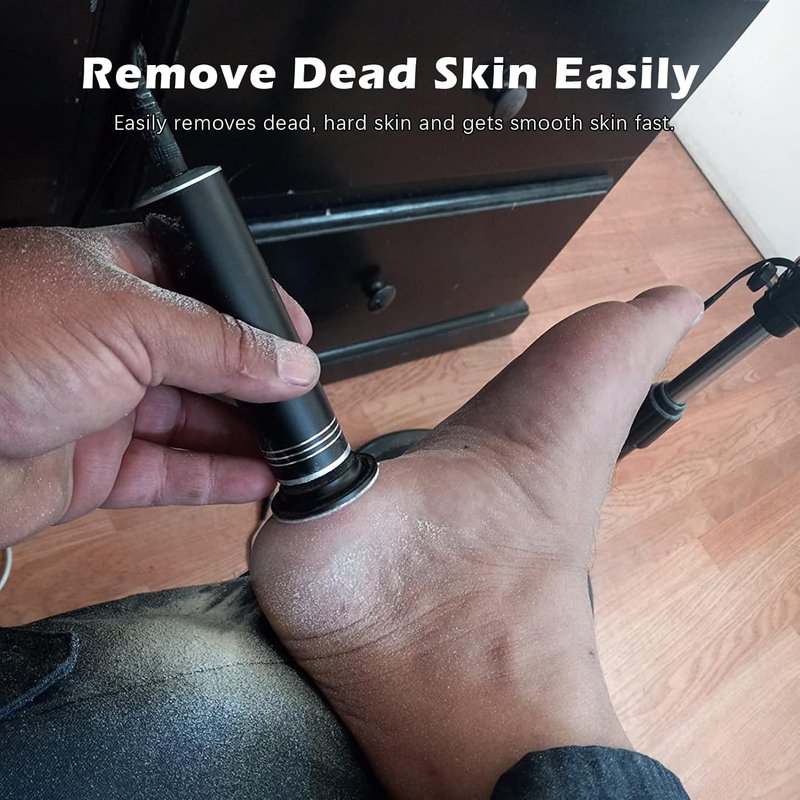 Electric Callus Remover - 1200RPM Professional Foot Sander for Cracked Skin | Adjustable Speed, 60 Sandpaper Discs, Black