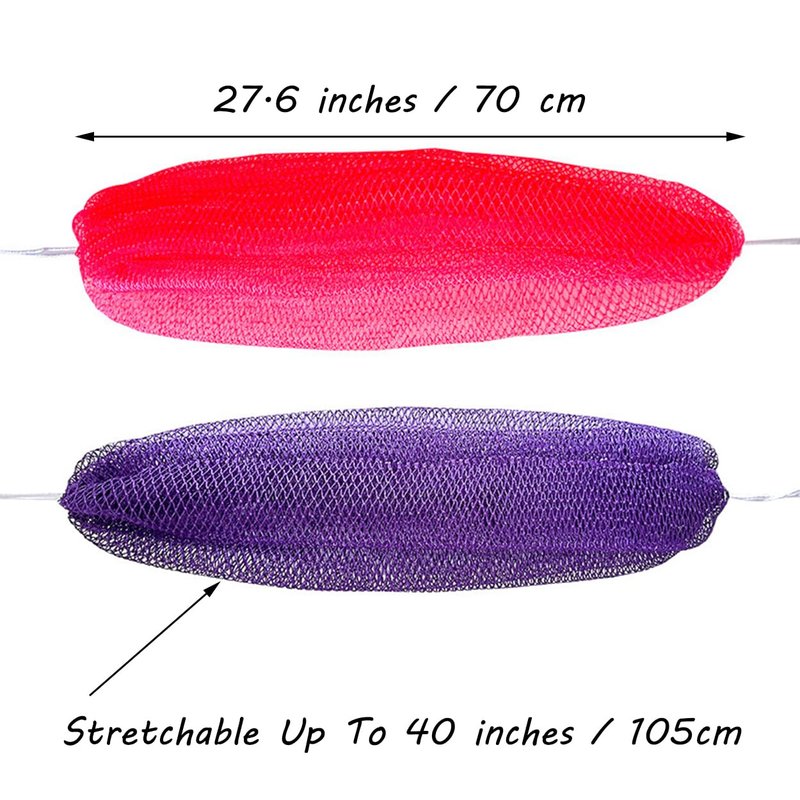 African Net Sponge Authentic Exfoliating Body Back Scrubber Bath Sponge Shower Loofah Washcloth Gentle for All Skin Types 2pcs