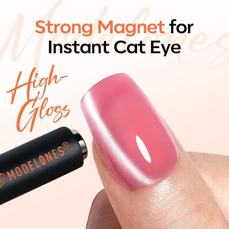 modelones Cat Eye Magnet Set for Nails, Heart Cat-Eye Scissor-Shaped Magnets Tool, 2 IN One Cylinder Cat Eye Magnet with Ball Magnets, French & Black Hole Nail Magnet Guides for Cat-Eye Nail Effect