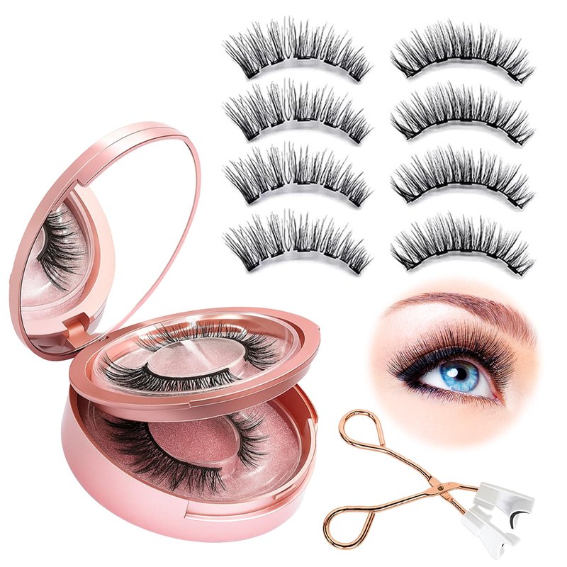 Magnetic Eyelashes with Applicator - Natural Look, No Glue or Eyeliner Needed, Lightweight & Waterproof Reusable False Lashes for Beginners