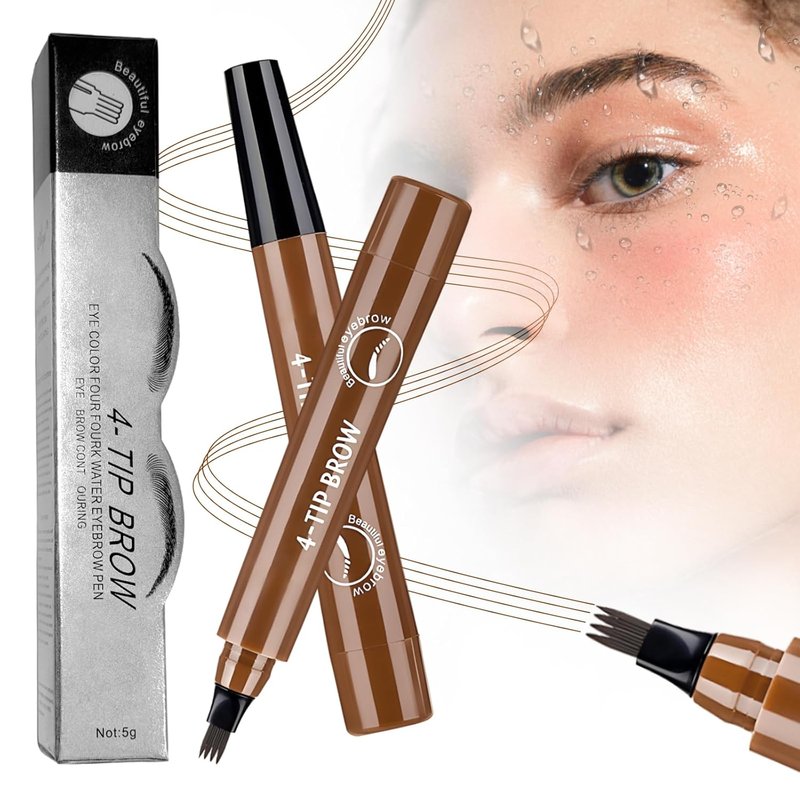 Microblading Eyebrow Pencil - 2026 Upgraded Waterproof Contouring Tool with Micro-Fork Tip | Dark Brown