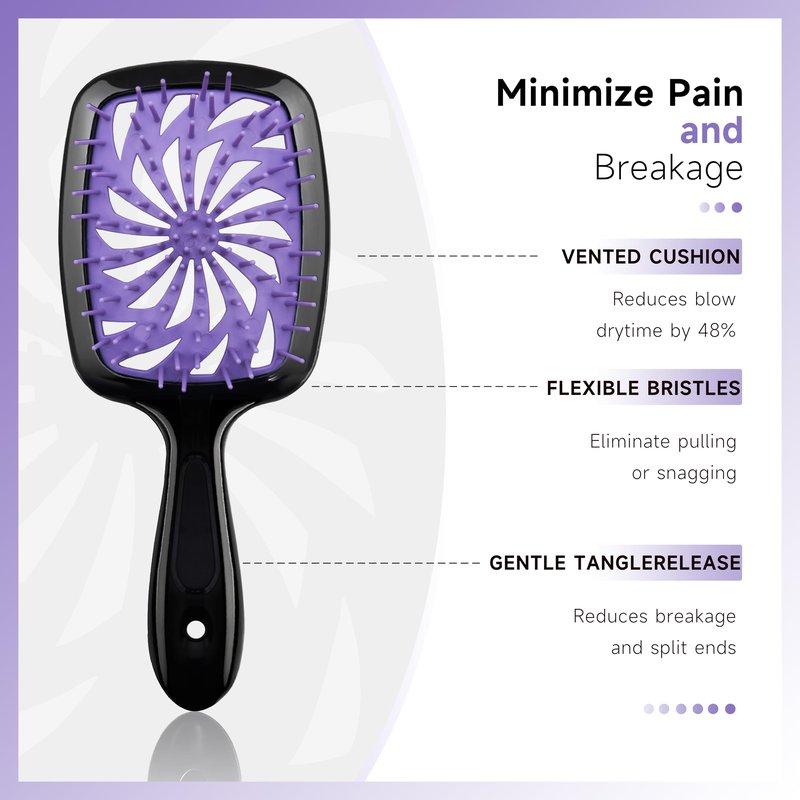11 Pcs Hairbrush Set, Detangle Hair Brush And Spray Bottle, 3 Pieces Smooth Hairbrush For Toddlers, Suitable For Wet and Dry Hairstyles, Suitable For Adults And Children. (Purple)