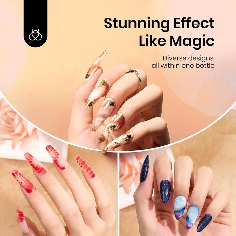 Beetles Gel Top & Base Coat Set - No Wipe Formula with 15ml Blooming Gel | Clear UV LED Polish