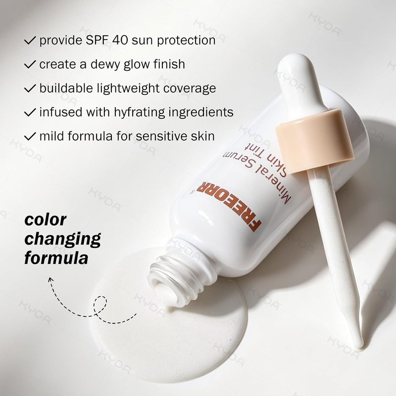 KYDA SPF 40 Liquid Color Changing Foundation - Mineral Serum Skin Tint for Mature Skin | Mirage Color Adjusting Makeup