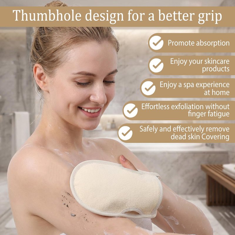 Body Scrub Gloves Korean Scrub mitt Exfoliating Gloves for Shower with Thumb Holes Korean Body Scrubber Dead Skin Remover for Dead Skin Removal Self-Tan Prep