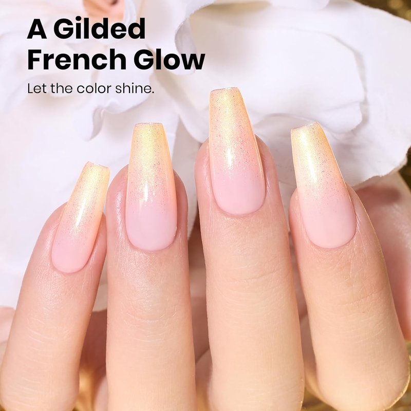 Beetles Yellow Gel Nail Polish - Shimmer Glitter Butter Yellow | 15ML Pastel Creamy Soak Off UV LED Nail Color for Home Salon