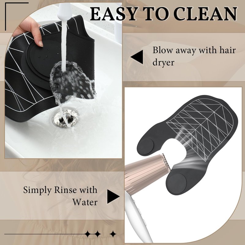 2 Pcs Hair Cutting Guide Collar Silicone Hair Dye Collar Waterproof Cutting Cape for Hair Stylist Rubber Neck Wrap Hair Cutting Pad Guide with Guidelines for Barber Shop Salon Hairdressing, Black