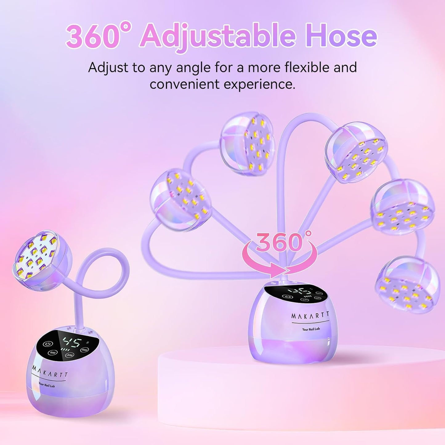 UV LED Nail Lamp - Cordless Gooseneck Light for Gel Nails | Fast Curing with Auto Sensor (Glazed Purple)