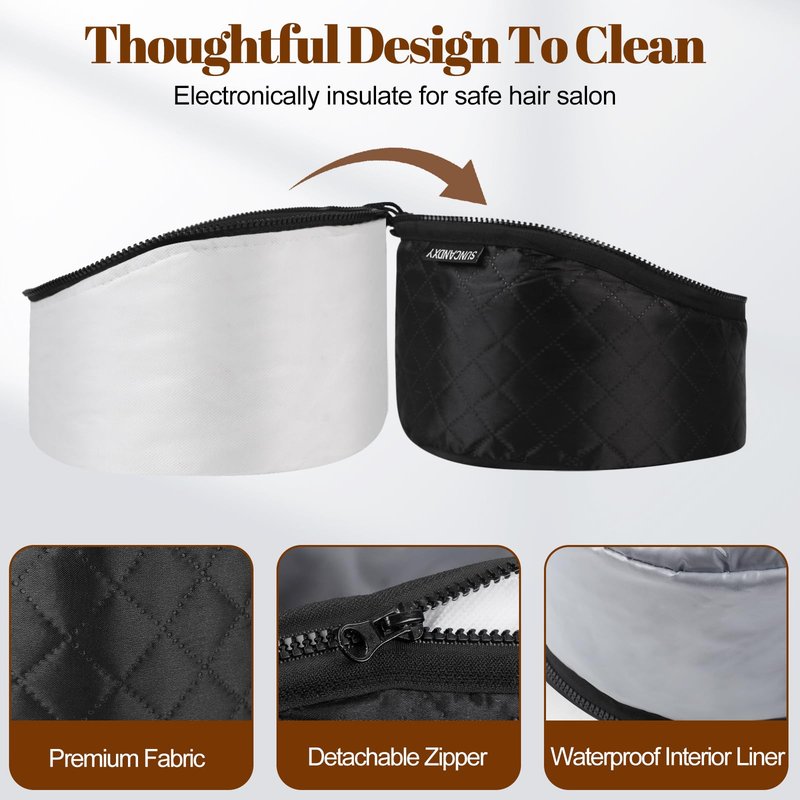 Hair Steamer for Deep Conditioning: Heat Cap with 118" Power Cord 10-Level Fast Heating & 3 Timer Settings for Natural Black Hair Thermal Steam Cap for Deep Conditioner Treatments