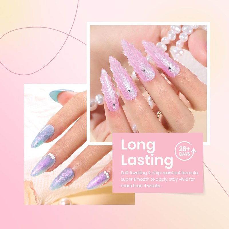 Beetles Pearl Gel Nail Polish - Shimmering Mermaid Colors for DIY Nail Art | 6 Soak Off Shades