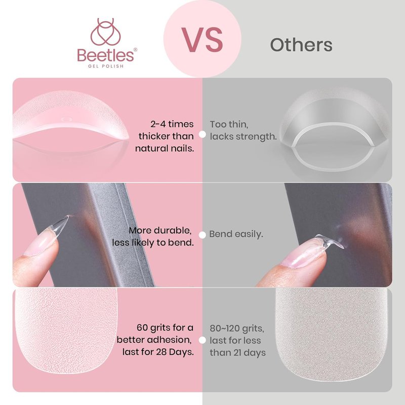Beetles Gel Nail Tips 576Pcs Extra Short Almond Fake Nails Etch-X Half Matte Press on Nail Tips Full Cover Gifts for Women Gel Nail Polish Extensions Set