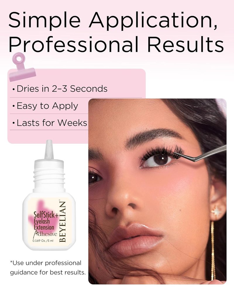 BEYELIAN Lash Cluster Glue - Strong Hold Black Adhesive for Eyelash Extensions | Waterproof, Hypoallergenic, 5ML
