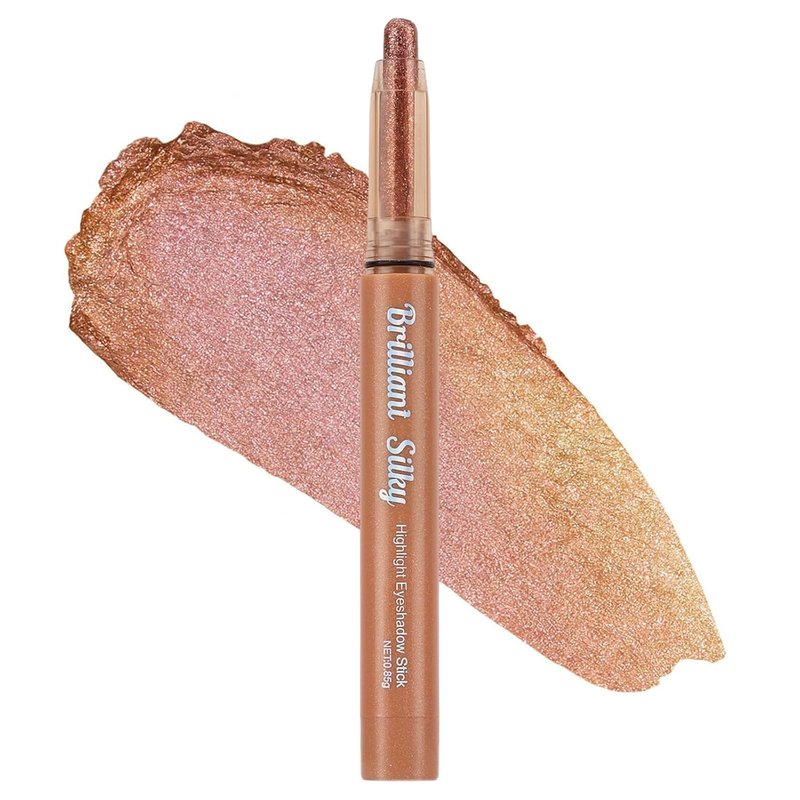 Long-Lasting Waterproof Eyeshadow Stick - Cream Shimmer Pencil, High Pigment, 01 Golden Sands