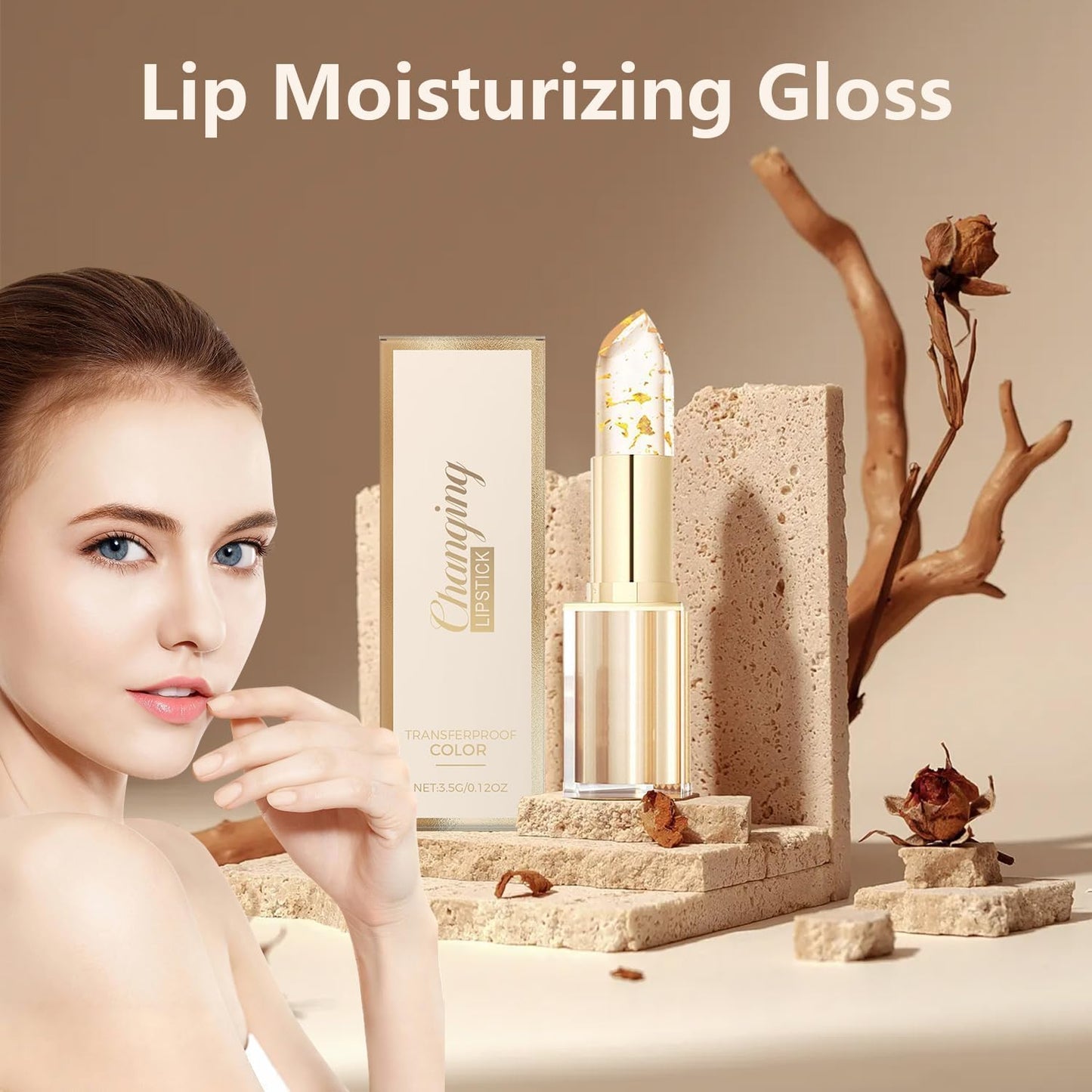 YCNASSS Color Changing Lipstick for Older Women, pH Adjusting Clear Lip Gloss, Transfer-Proof, Long-Lasting Hydration, 8+ Hours, 2 Pieces