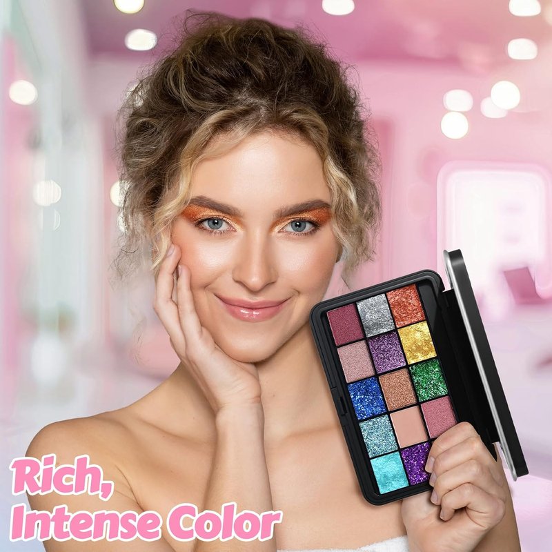 Skiennix Eyeshadow Making Kit - 18 Color Professional Palette with Mirror | Create Custom Shimmer & Matte Shades
