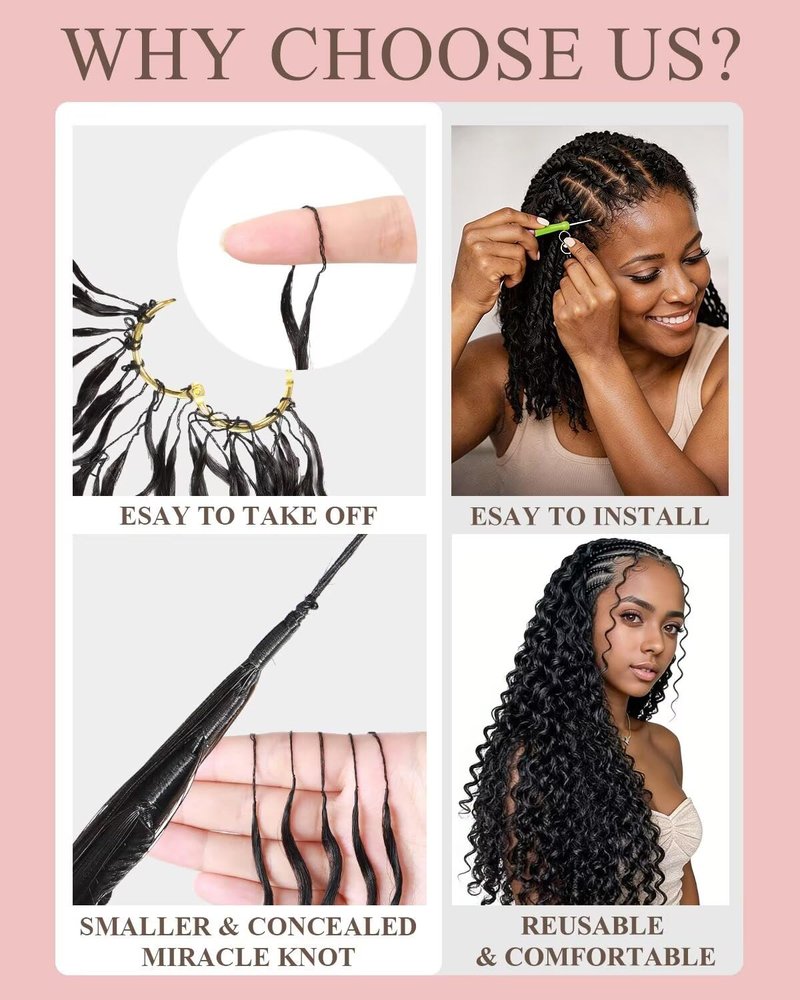 Human Crochet Hair for Black Women, 18 Inch Feather Human Hair Crochet Extensions 55g 40 Strands, Miracle Knots Hair Bundles, Soft Lightweight Deep Wave Texture for Protective Styles