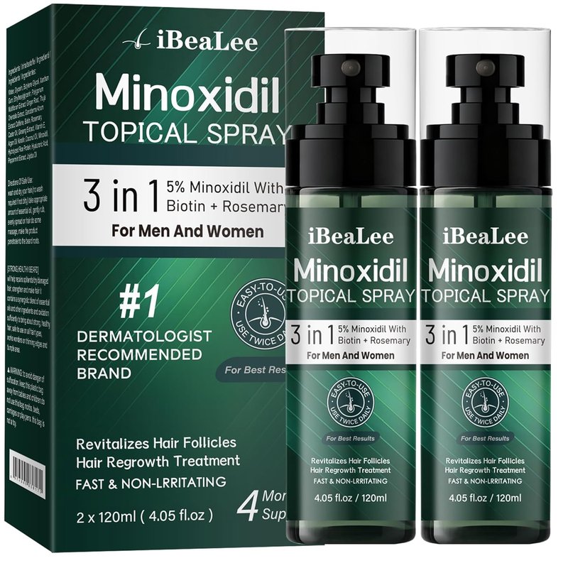 5% Minoxidil for Men - Minoxidil for Women Hair Growth Treatment Beard Growth Serum,Biotin & Rosemary to Fight Hair Loss, Strengthens Weak Roots, Repairs Thinning Hair