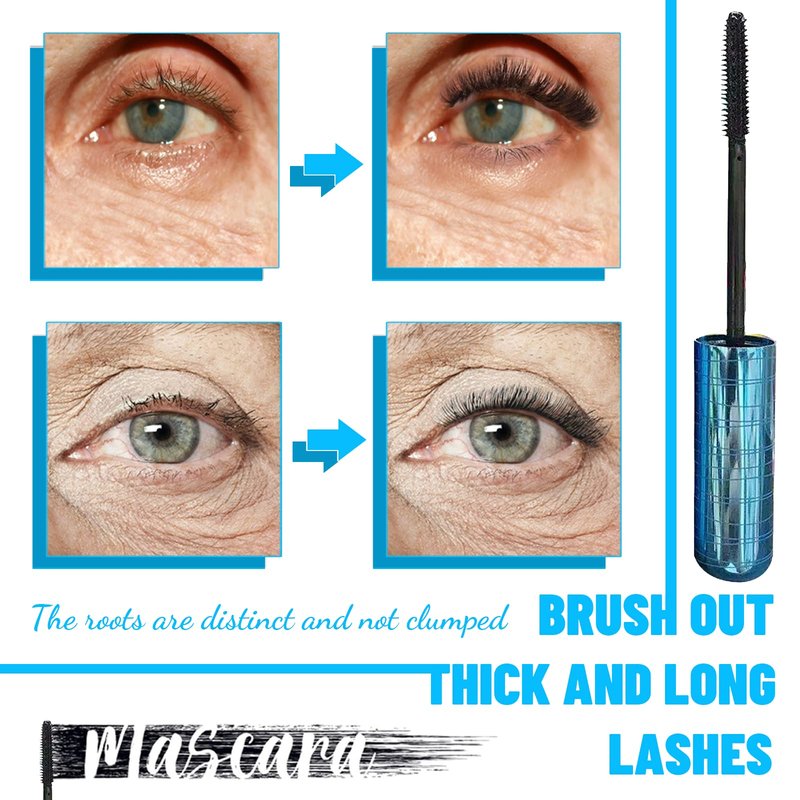 Mascara for Older Women 60 Plus, Mascara for Women over 60 with Thinning Lashes, Waterproof Hypoallergenic Tubing Mascaras Black Volume and Length for Sensitive Eyes (1 Pack)