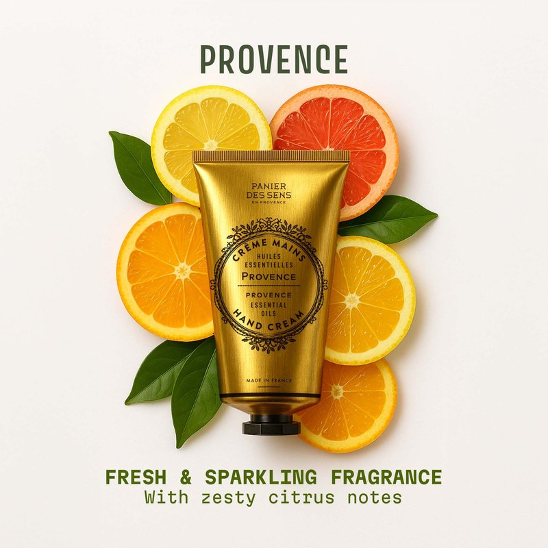 Panier des Sens – Provence Citrus Hand Cream – Moisturizing Hand Lotion for Dry Skin – Premium French Hand Cream, Softening Care for Women, 97% Natural Ingredients, 2.5 Fl Oz