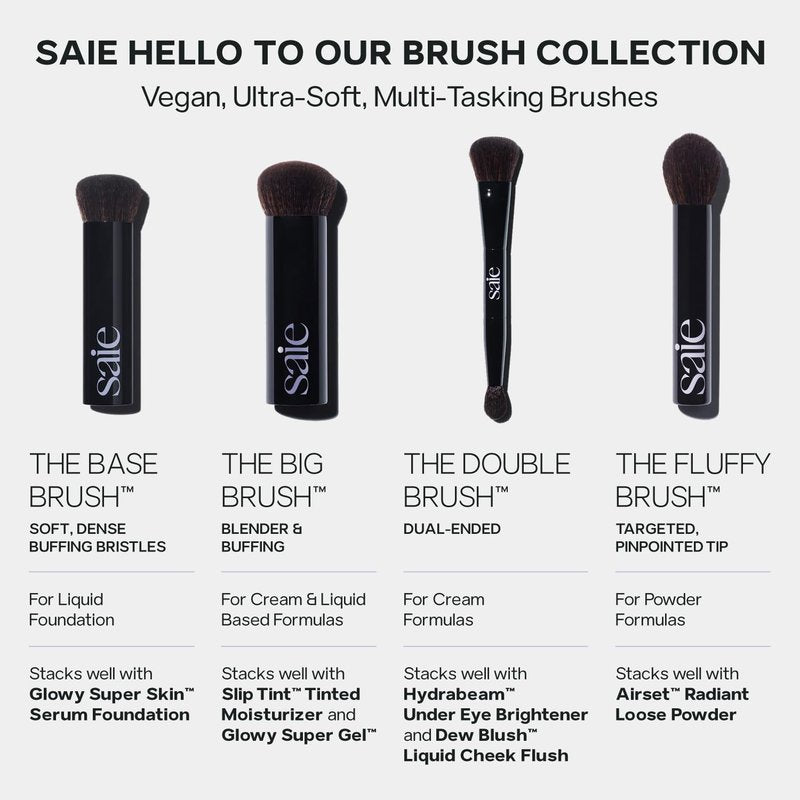 Saie The Base Foundation Brush - Ultra-Soft Liquid Makeup Brush with Cruelty-Free Synthetic Bristles | Perfect for Foundation & Cream Bronzers