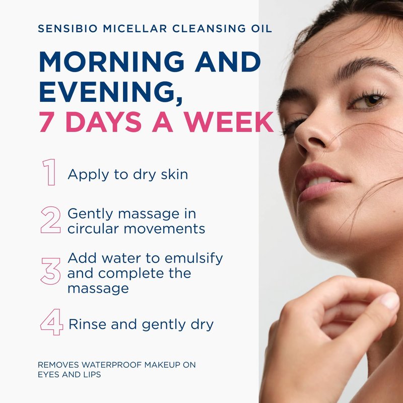 Bioderma Sensibio Micellar Cleansing Oil, 1st Ecobiological Micellar Formula Gentle Face Cleanser That Deeply Cleanses, Soothes & Nourishes Skin with Oil-to-Milk Texture, Fragrance-Free, 5 Fl Oz