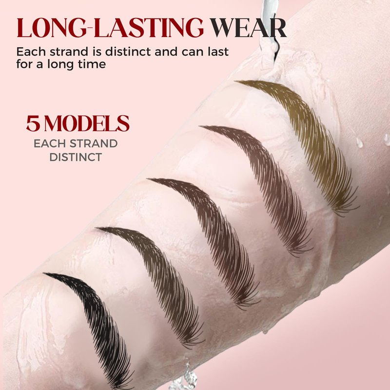 Microblading Eyebrow Pen, 2026 New 4-Tip 3D Eyebrow Pencil, Waterproof Long-Lasting Fine Stroke Contouring Pen, Premium Natural Brow Makeup for All-Day Wear (Dark Coffee)