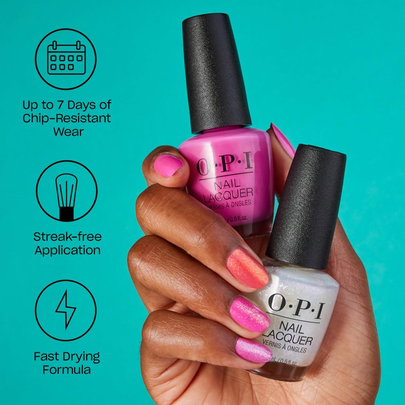 OPI Nail Lacquer Somewhere Over the Rainbow Mountains | Opaque Soft Pink Crème Chip Resistant Nail Polish | Peru Collection