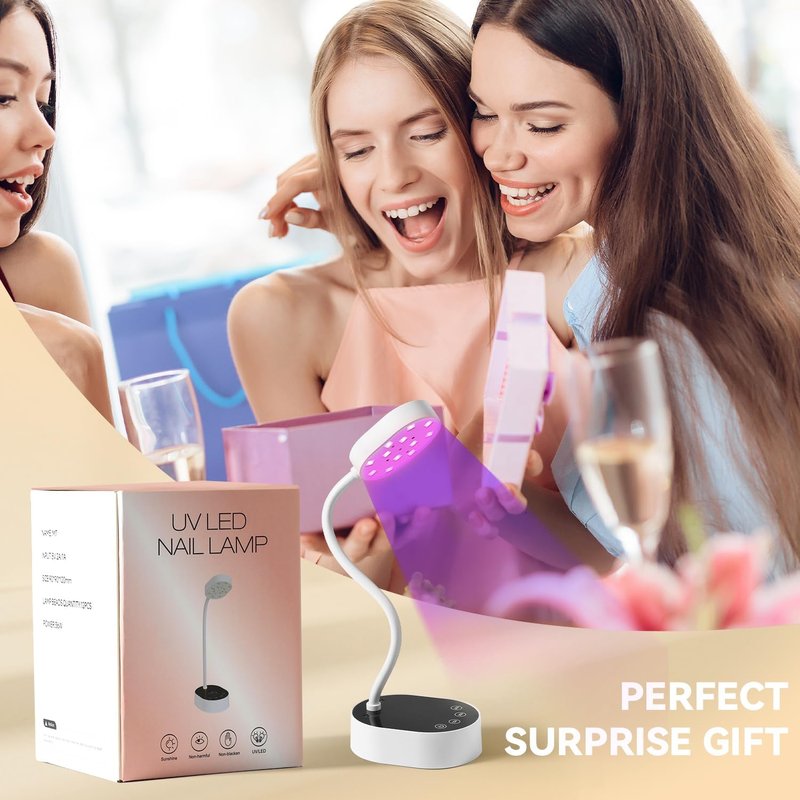 AORAEM UV Nail Lamp - Mini Gooseneck 36W LED Gel Nail Dryer with 4 Timers & Auto Sensor | Quick Dry for Home & Salon Use, White