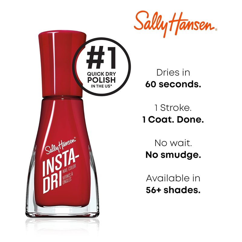 Sally Hansen Insta Dri Nail Polish - Fast Dry PEEPS White, 0.31 Fl Oz | Quick-Drying Formula