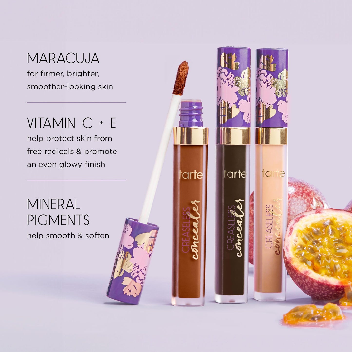 tarte maracuja creaseless full-coverage concealer – Waterproof Longwear with Vitamin C to Hydrate look of Dark Circles, Blemishes & Discoloration, Vegan & Cruelty-Free, full size, light sand