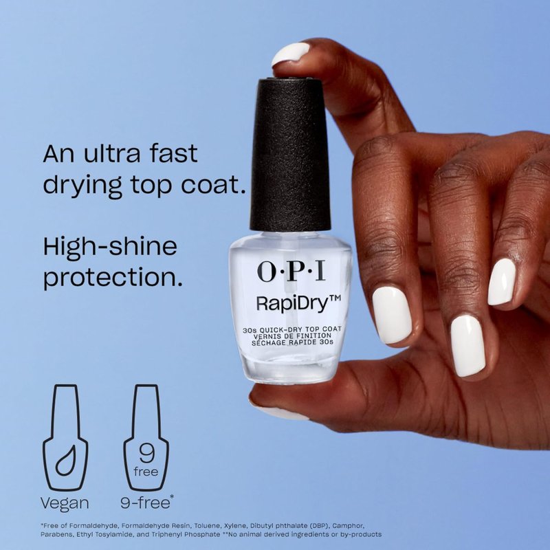 OPI RapiDry Top Coat - Quick Drying Nail Polish for High Shine & Glossy Finish | 0.5 fl oz