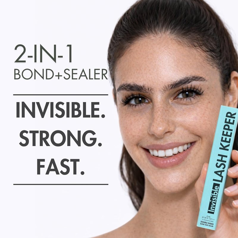Gazelle 2-in-1 Lash Keeper - Fast-Dry Clear Lash Glue & Sealer | Waterproof, 360° Precision Brush, 7-10 Day Hold