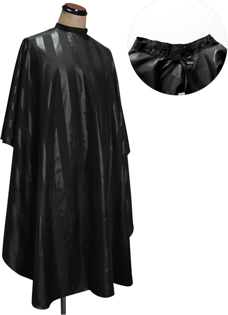 Professional Salon Cape - Black Polyester Barber Hair Cutting Cape | 54'x62'
