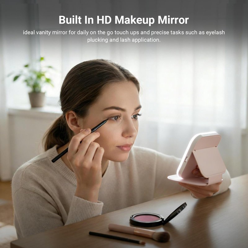 NEEWER Entry Level Version 4.4" Lighted Makeup Mirror with LED Lights, Portable Foldable Travel Vanity Mirror, 300mAh Lithium ion Battery/3 CCT Modes for TikTok Beauty Bloggers Selfies, N27