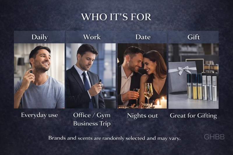 Men’s Cologne Sampler Set – 11 Designer Fragrance Samples, Travel Mini Vials, Try Before You Buy Full Size, Gift for Him