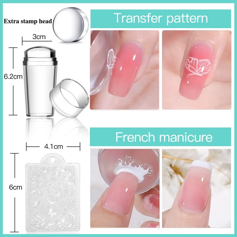 Biutee Nail Stamping Plates Set - 15PCS Nail Art Kit with Stamper, Scraper & Storage Bag | Floral & Holiday Designs
