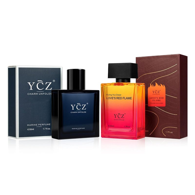 Men's Cologne Set - Long Lasting Bottled Marine & Borrowing Fire Perfume | 1.7oz (50ml) - Ideal Christmas Gift