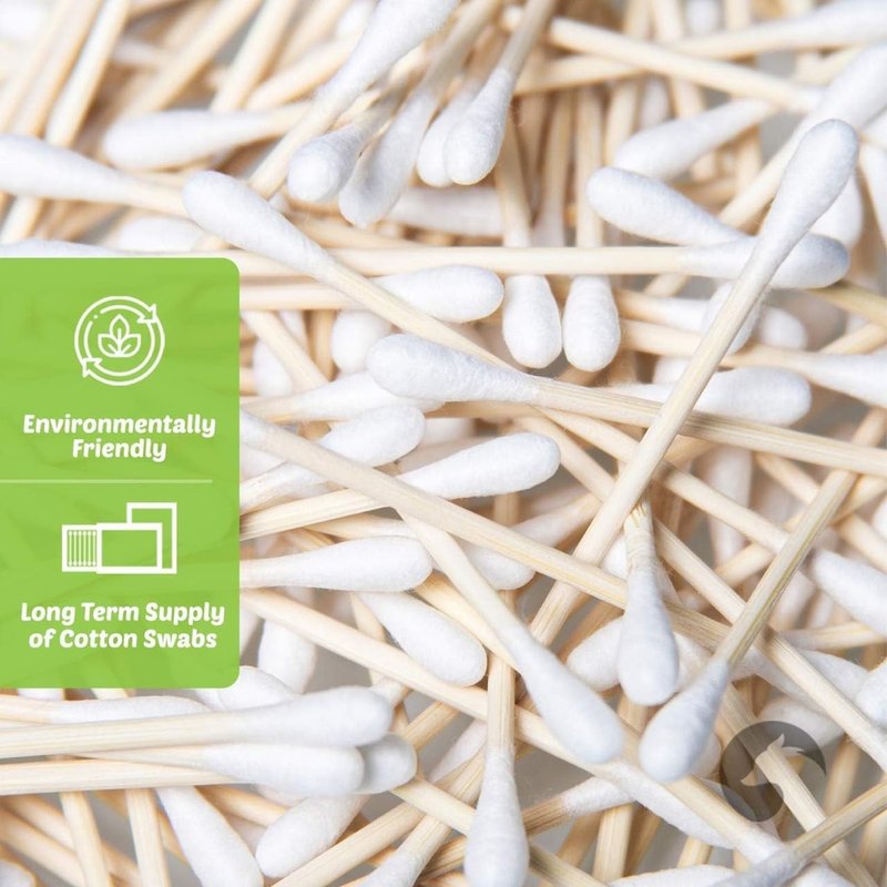 Bamboo Cotton Swabs 500 Count | Eco-Friendly & Pure Cotton Buds | Double Tipped Sticks | 100% Plant-Based & Natural | Perfect for Makeup & Nail Applications, Arts & Crafts, Removing Dust & Dirt…