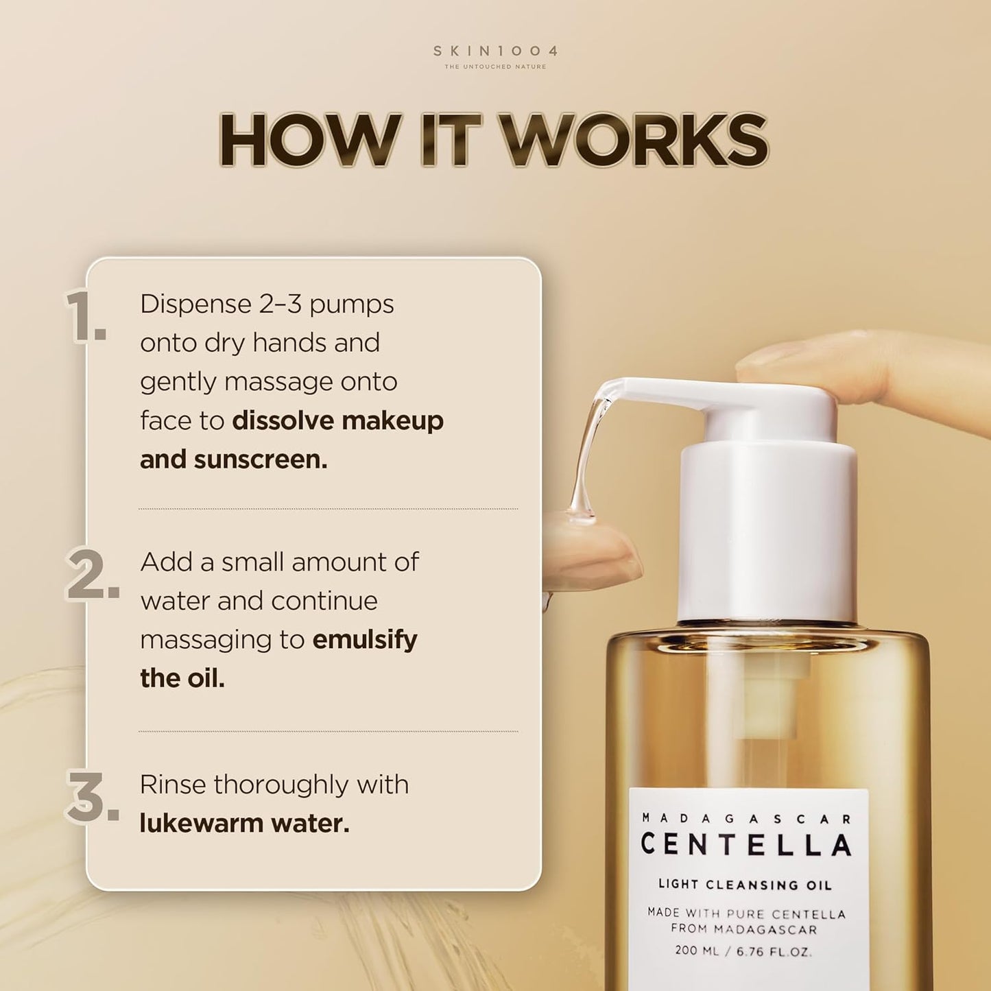 SKIN1004 Madagascar Centella Light Cleansing Oil - Gentle Face Cleanser | 6.76 fl. oz (200ml)