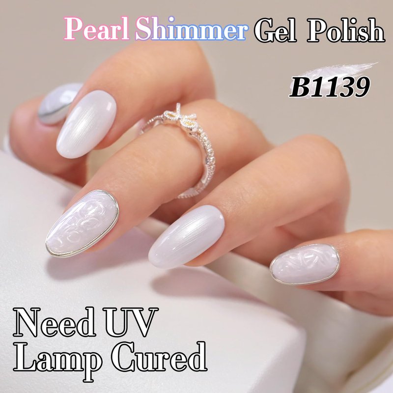 Double Rhythm 15ML Gel Nail Polish Pure Sheer Same Color Same Bottle Soak Off Gel Polish Art Manicure Salon DIY at Home for Women (Pearl White-B1139)