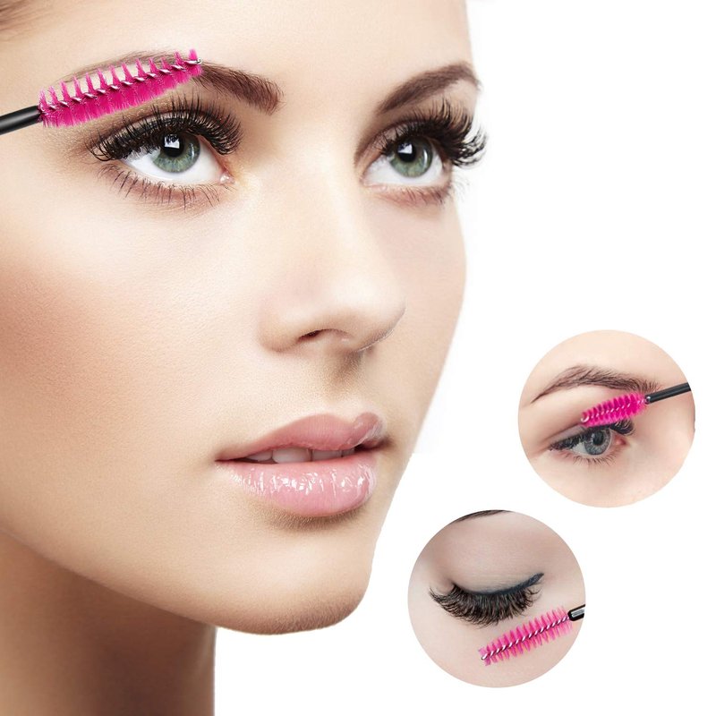 Disposable Eyelash Mascara Brushes - 100PCS for Eyelash Extensions & Makeup | Rose Color