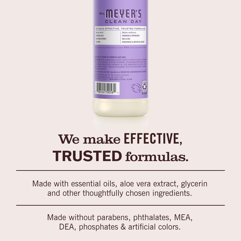 MRS. MEYER'S CLEAN DAY Liquid Dish Soap, Lilac Scent, 16 Ounce Bottle (Pack of 3)