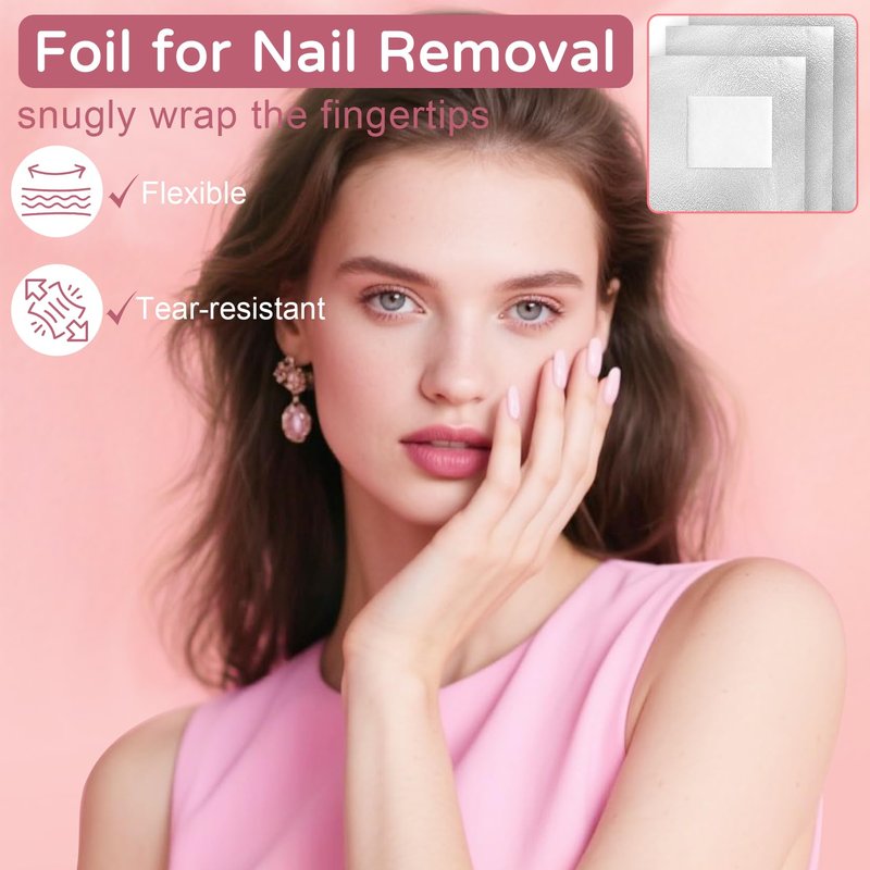 RAQEHO 300 Nail Polish Remover Pads - Nail Foils Soak Off Wraps Sheets Gel Acrylic Glue Polish Remover with Lint Free Cotton Wipes Pads Stuff Essentials Tech Must Haves At Home Supplies