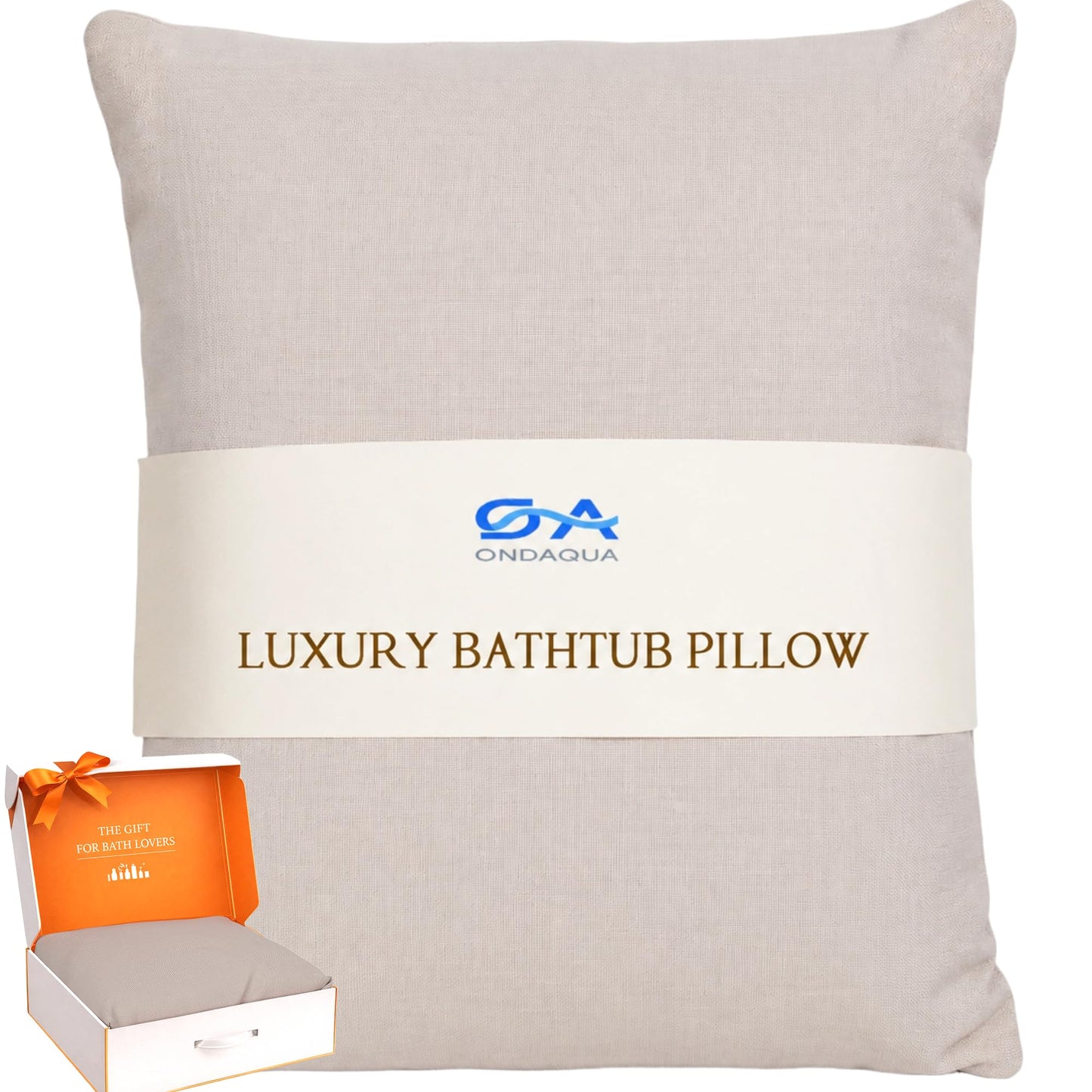 Luxury Bathtub Pillow, Skin-Friendly Cushion, Support Back, Neck & Head, Non-Slip, Adjustable Thickness Fits All Tub, Washable & Quick-Drying - Gift for Christmas Birthday Mother's Day