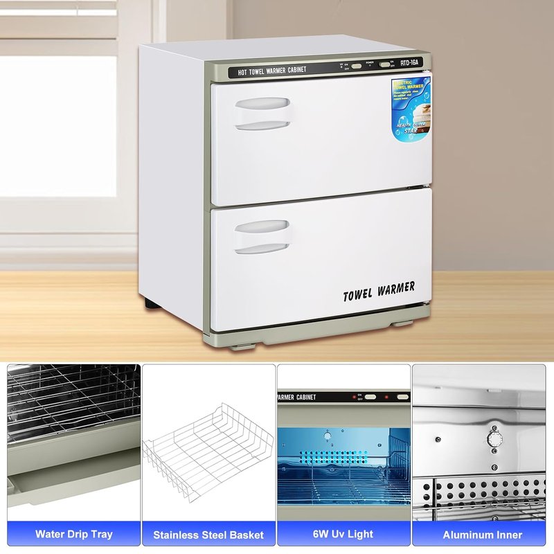Skiennix 32L Hot Towel Warmer Cabinet - 2-in-1 Professional Heater for Spa & Salon Use
