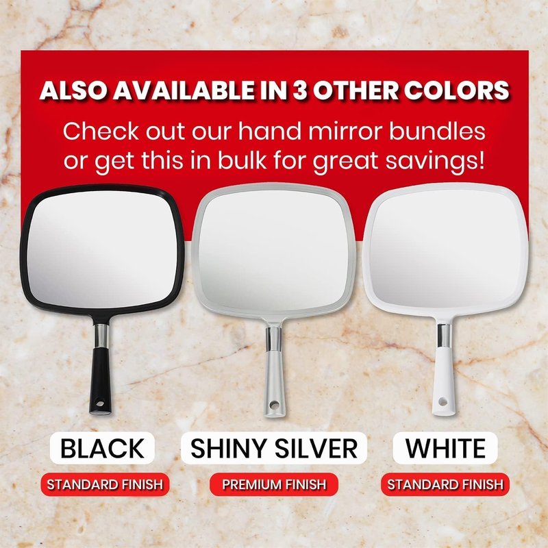 Mirrorvana Professional Hand Mirror - Ergonomic Design for Comfort | Premium Sparkling Red (1-Pack)