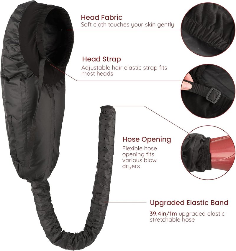 Segbeauty Bonnet Hooded Hair Dryer Attachment - Extra Large Adjustable Deep Conditioning Cap for Curly Hair Care