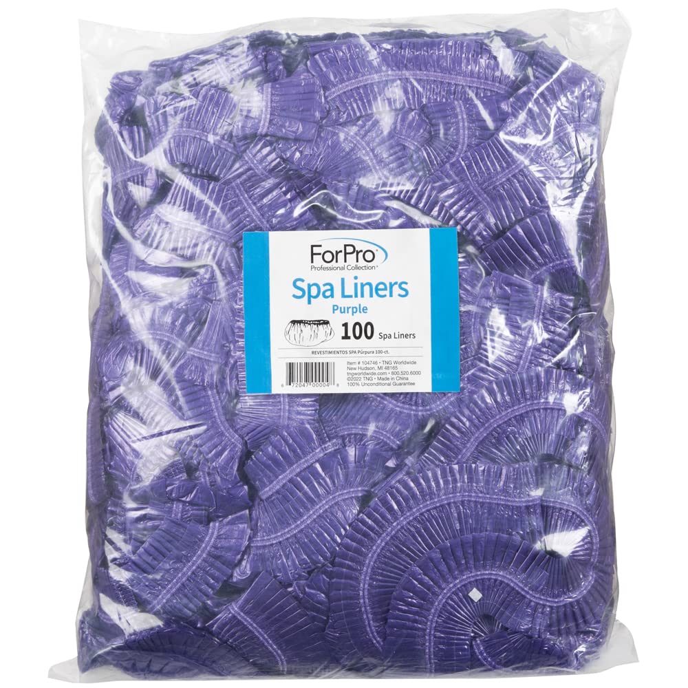 Spa Liners for Pedicure Spas - Disposable Purple Liners, 100-Count