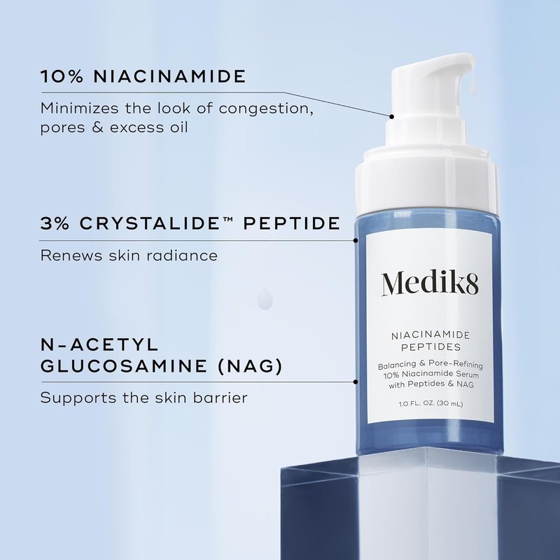 Medik8 Niacinamide Peptides Serum - Hydrating Face Serum for Clear Skin & Smooth Texture - 1 oz