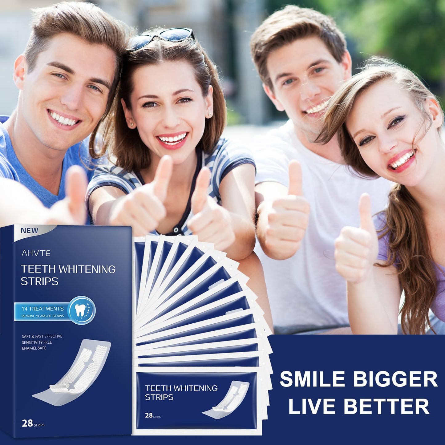 COZYTIMES Teeth Whitening Strips,Enamel Safe, 28 Strips for Sensitive Teeth,Professional and Natural Teeth Whitening Kit,14 Treatments